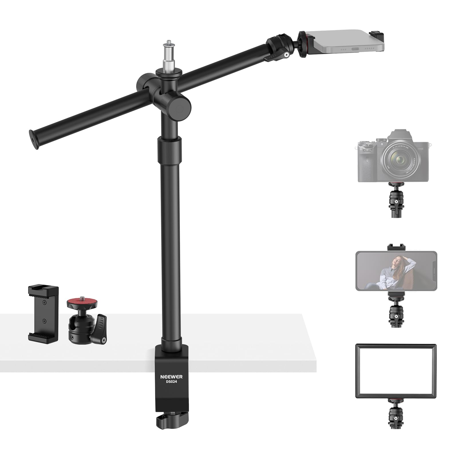 Amazon.com: NEEWER Overhead Camera Desk Mount with Swivel Boom Arm